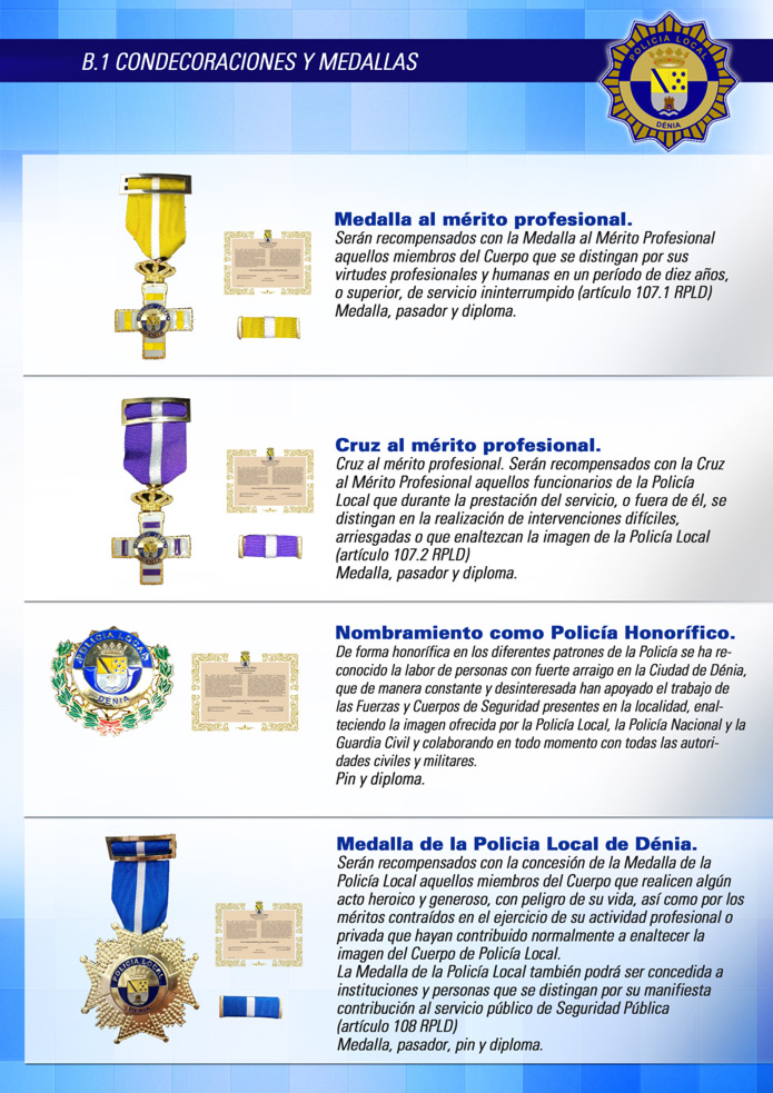 B1. CONDECORACIONES Y MEDALLAS